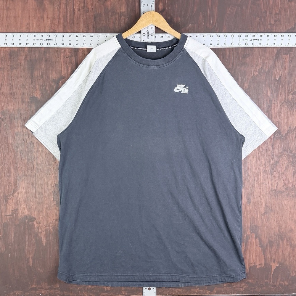 Nike Sportswear NSW Silver Tag Shirt Swoosh Logo 2 Tone Gray Men 3XL Vintage Y2K